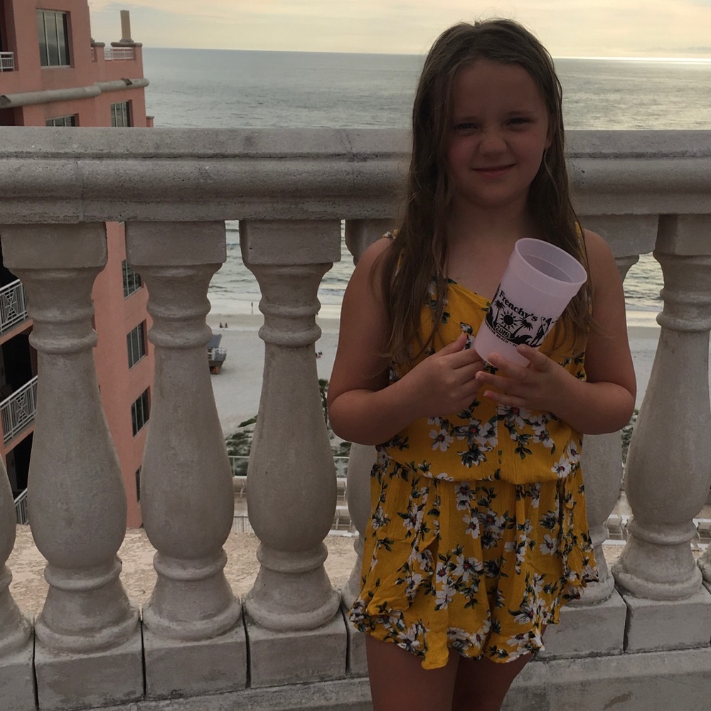 yellow floral romper